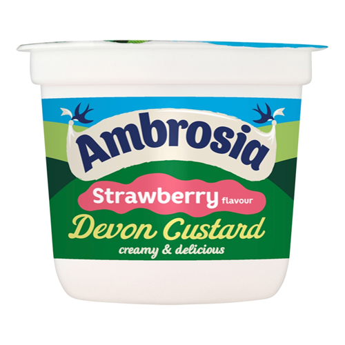 AMBROSIA READY TO EAT STRAWBERRY FLAVOUR DEVON CUSTARD POT 120G