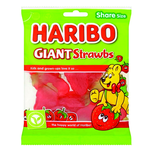 HARIBO GIANT STRAWBS BAG 160G