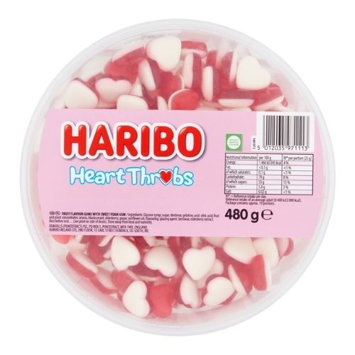 HARIBO HEART THROBS TUB 480G