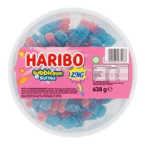 HARIBO BUBBLEGUM BOTTLES ZING 638G