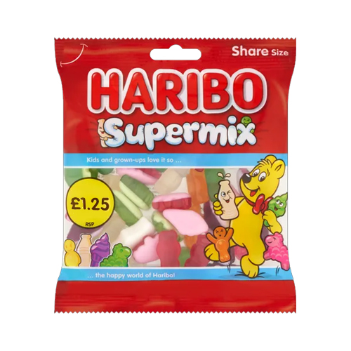 HARIBO SUPER MIX BAG  PMP £1.25 140G