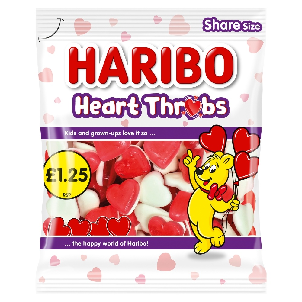 HARIBO HEART THROBS BAG PMP £1.25 140G