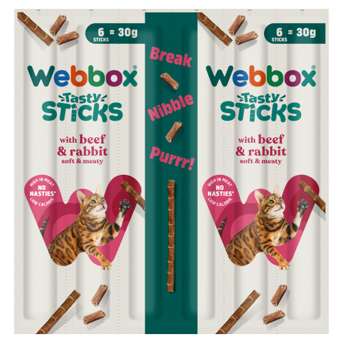 WEBBOX CAT TASTY STICKS WITH BEEF & RABBIT 6STK