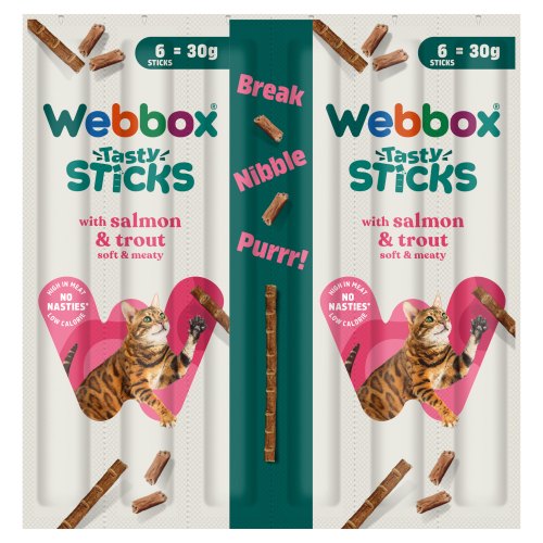WEBBOX CAT TASTY STICKS WITH SALMON & TROUT 30G