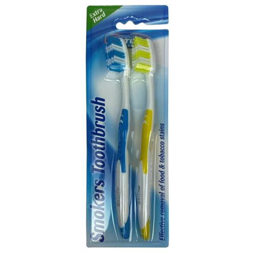 ACTIVE ORAL CARE SMOKERS TOOTHBRUSH HARD 2PK