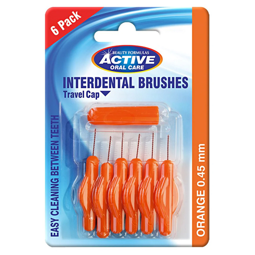 ACTIVE ORAL CARE INTERDENTAL BRUSHES 0.45MM 6PK