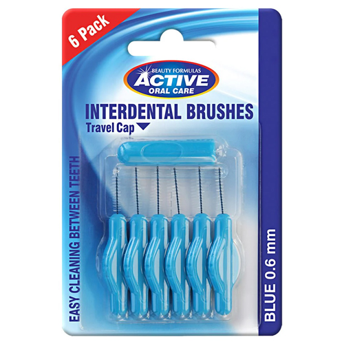 ACTIVE ORAL CARE INTERDENTAL BRUSHES 0.60MM 6PK