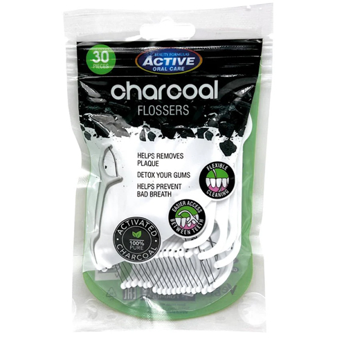 ACTIVE ORAL CARE CHARCOAL FLOSSERS 30S