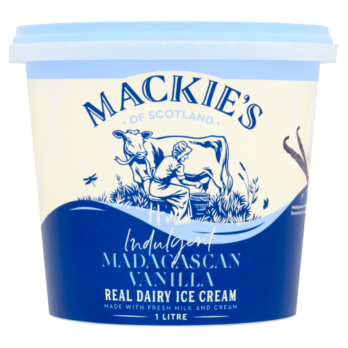 MACKIE'S OF SCOTLAND INDULGENT MADAGASCAN VANILLA REAL DAIRY ICE CREAM 1 LITRE