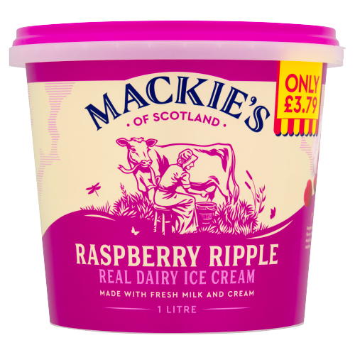 MACKIE'S OF SCOTLAND RASPBERRY RIPPLE PMP £3.79 1L