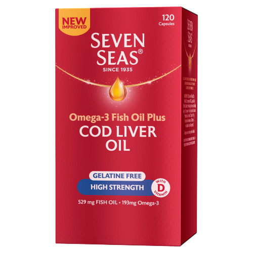SEVEN SEAS HIGH STRENGTH COD LIVER OIL GELATINE FREE 120S