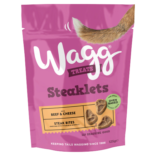 WAGG DOG STEAKLETS TREATS 125G