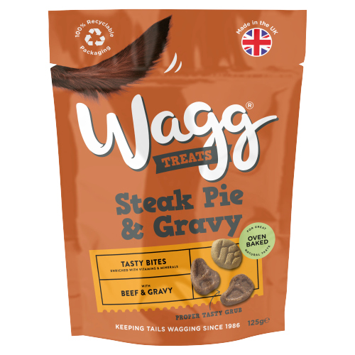 WAGG DOG STEAK PIE & GRAVY TREATS 125G