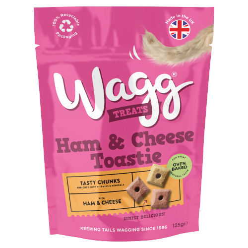 WAGG DOG HAM & CHEESE TOASTIE TREATS 125G