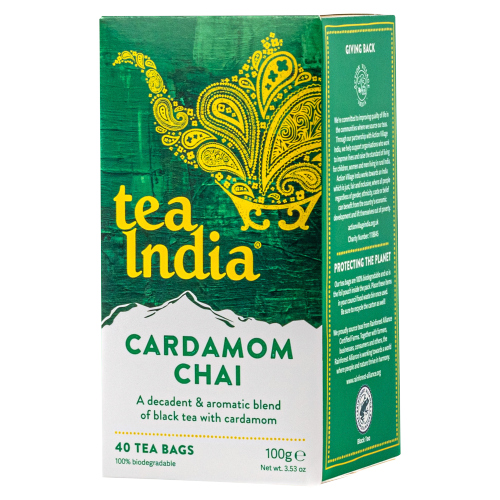 TEA INDIA CARDAMOM CHAI TEABAGS 40S