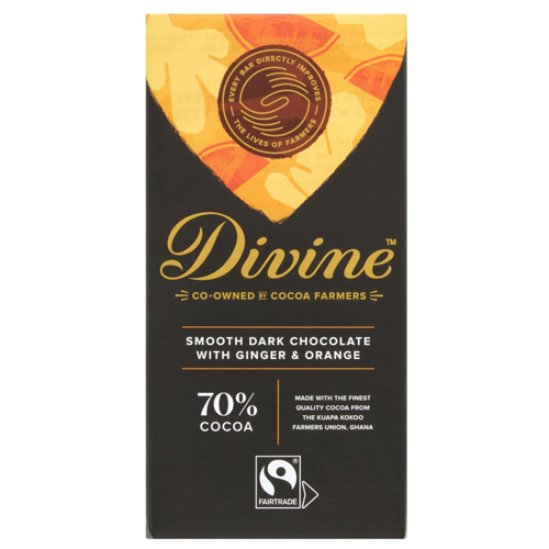 DIVINE SMOOTH DARK CHOCOLATE WITH GINGER & ORANGE 90G