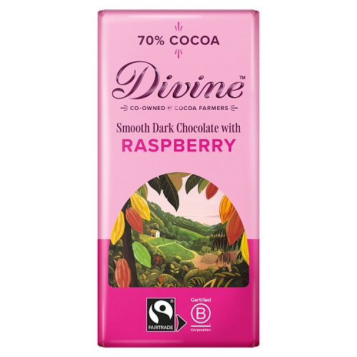 DIVINE SMOOTH DARK CHOCOLATE WITH RASPBERRIES 90G