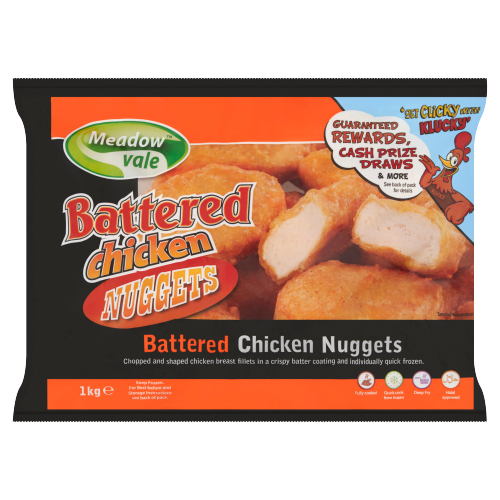 MEADOWVALE BATTERED CHICKEN NUGGETS 1KG