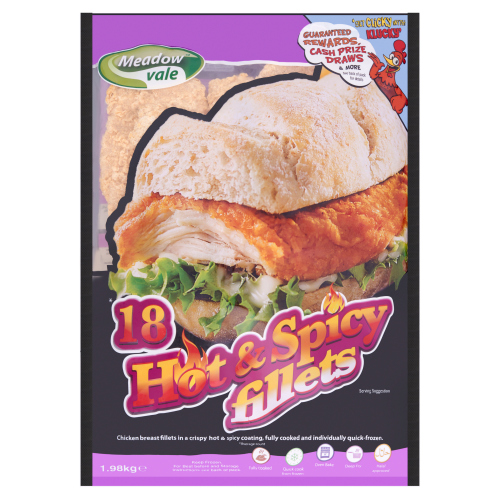 MEADOWVALE HOT & SPICY CHICKEN BREAST FILLETS 1.98KG