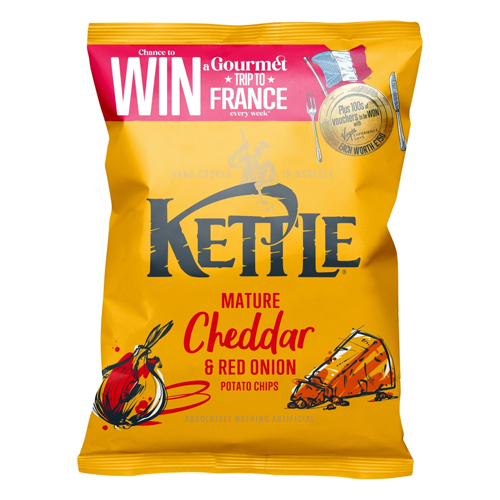 KETTLE MATURE CHEDDAR & RED ONIONCRISPS 40G