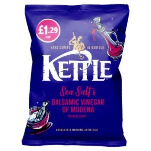 KETTLE SEA SALT & BALSAMIC VINEGAR OF MODENA CRISPS PMP £1.29 80G