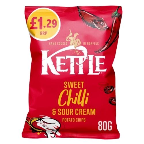 KETTLE SWEET CHILLI CRISPS PMP £1.29 80G