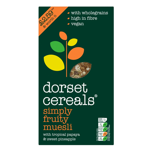 DORSET SIMPLY MUESLI FRUITY  £2.59 410G