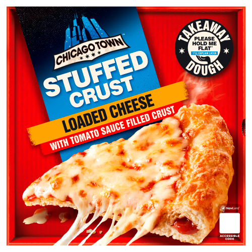 CHICAGO TOWN TAKEAWAY DOUGH STUFFED CRUST LOADED CHEESE PIZZA 630G