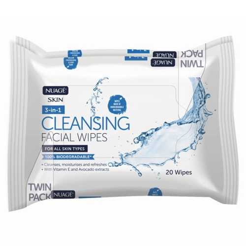 NUAGE 3IN1 CLEANSING WIPES 50PK