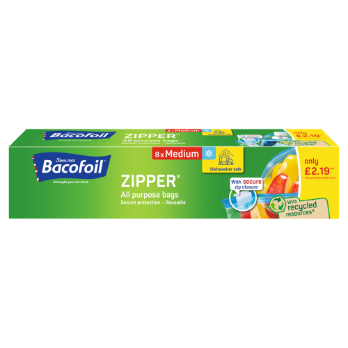 BACOFOIL 8X3LTR ZIPPER BAG PMP £2.19