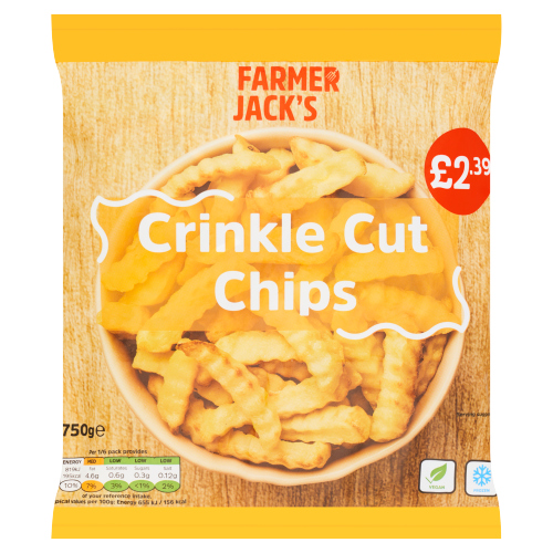 FARMER JACK'S CRINKLE CUT CHIPS PMP £2.39	 750G