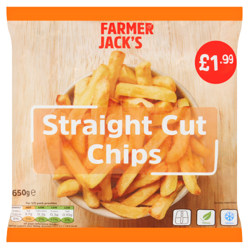 FARMER JACK'S STRAIGHT CUT CHIPS PMP £1.99 650G