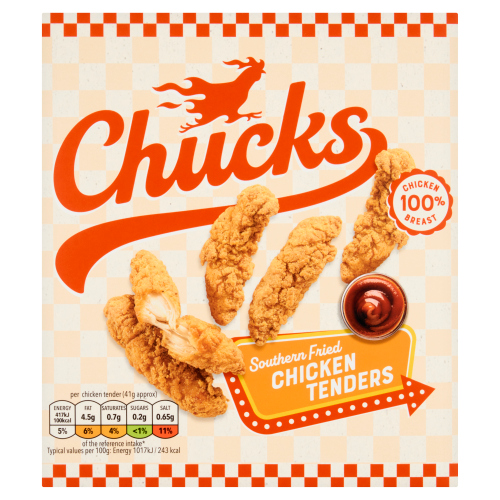 CHUCKS SOUTHERN FRIED CHICKEN TENDERS 225G