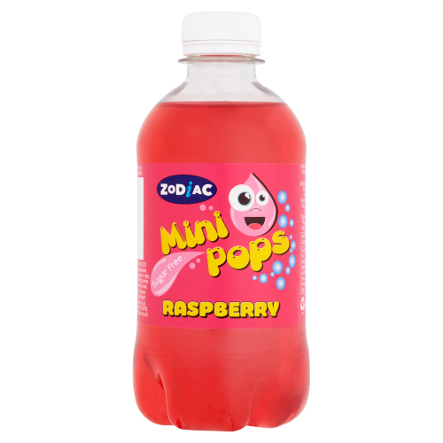 ZODIAC MINI POPS RASPBERRY SUGAR FREE 330ML