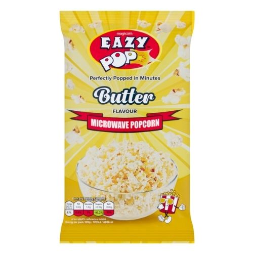EAZY POP BUTTER MICROWAVE POPCORN 85G