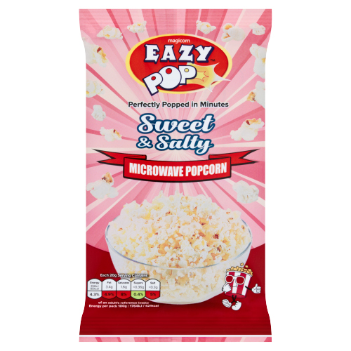 EAZYPOP SWEET & SALTY MICROWAVE POPCORN 85G