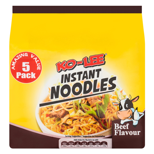 KO-LEE BEEF INSTANT NOODLES 5 PACK 70G