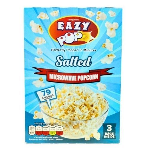 EAZYPOP 3 PACK SALTED MICROWAVE POPCORN 85G