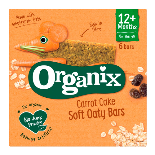 ORGANIX CARROT CAKE SOFT OATY BARS 12+MONTHS 6PK 23G