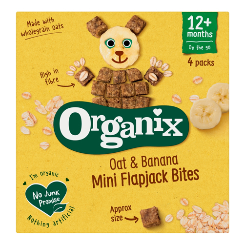 ORGANIX OAT & BANANA MINI FLAPJACK BITES 12+MONTHS 4PK 20G