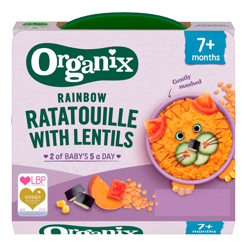 ORGANIX RAINBOW RATATOUILLE WITH LENTILS 7+ MONTHS 130G