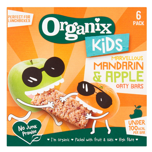 ORGANIX KIDS MARVELLOUS MANDARIN & APPLE OATY BARS 6PK 23G