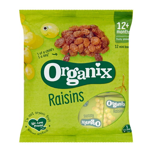 ORGANIX MINI ORGANIC RAISIN FRUIT SNACK BOXES12+MONTHS 168G