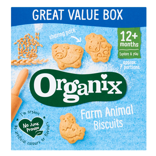 ORGANIX FARM ANIMAL ORGANIC TODDLER SNACK BISCUITS 12+MONTHS 100G