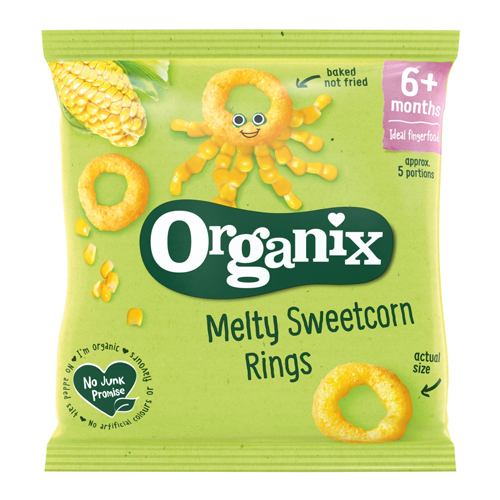 ORGANIX MELTY SWEETCORN RINGS ORGANIC  6+ MONTHS 20G