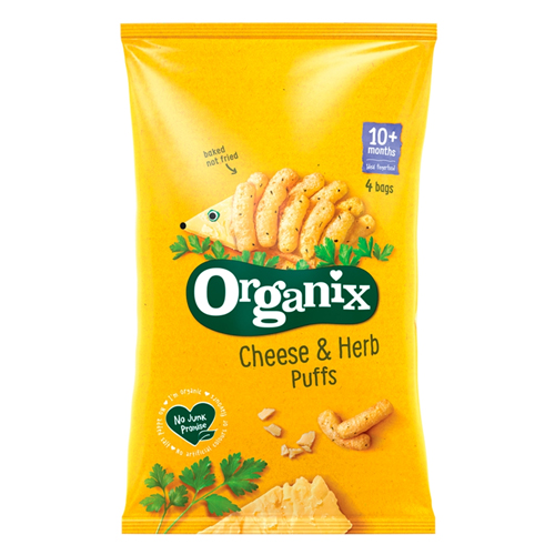 ORGANIX CHEESE & HERB ORGANIC FINGER CORN PUFFS 10+MONTHS 4PK 15G