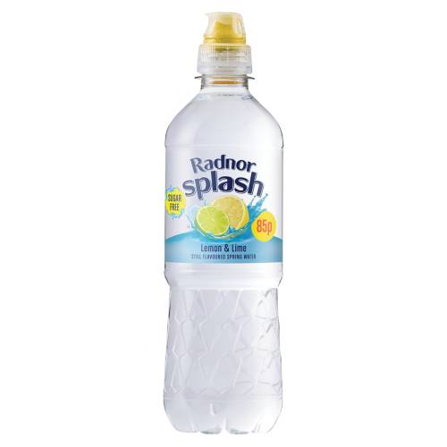 RADNOR SPLASH LEMON & LIME STILL SPRING WATER PMP 85P 500ML