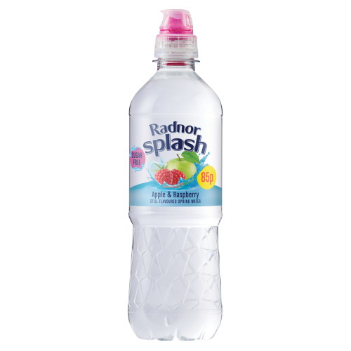 RADNOR SPLASH APPLE & RASPBERRY STILL SPRING WATER PMP 85P 500ML