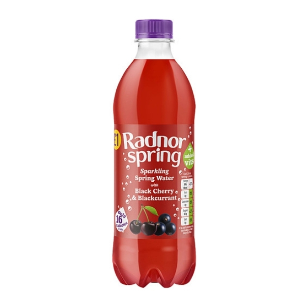 RADNOR SPRING CHEERY & BLACKCURRENT PMP £1.00 500ML