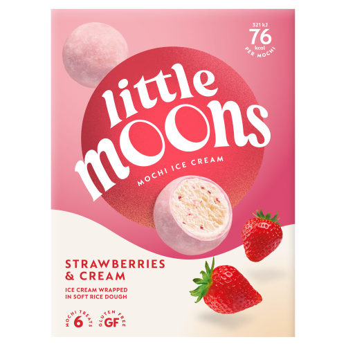 LITTLE MOONS STRAWBERRIES&CREAM MOCHI ICE CREAM 6PK